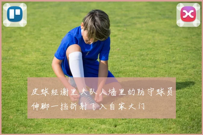 皮球经谢里夫队人墙里的防守球员伸脚一挡折射飞入自家大门